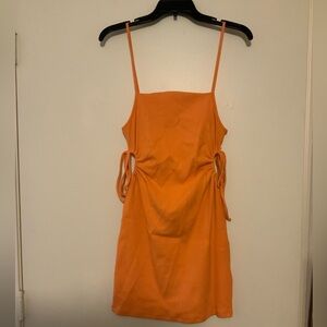 Zara Orange Rib Knit Dress